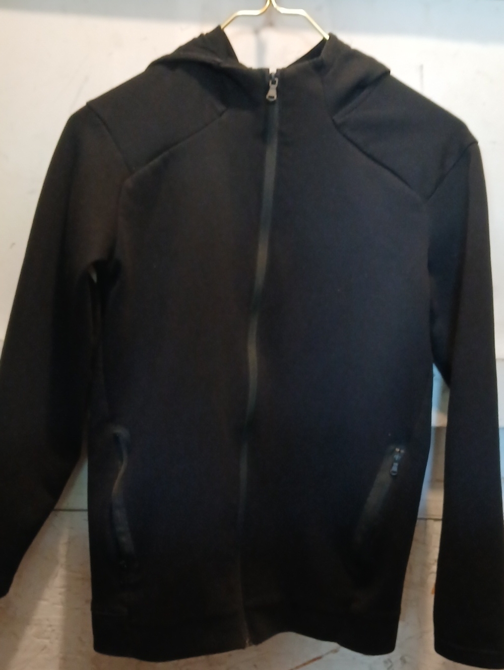 Boys Black Old Navy Dynamic Fleece Zip Up Hoodie Size XL